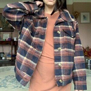 American Eagle wool blend plaid jacket